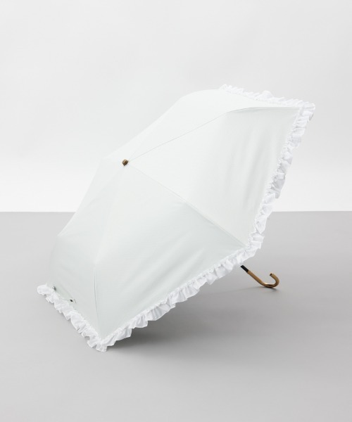 dazzlin（ダズリン）の「【dazzlin(ダズリン)】ストライプ・ドットフリル晴雨兼用傘（折りたたみ傘）（折りたたみ傘・レディース・ダークネイビー/ホワイト/サックスブルー/ペールイエロー/ライトピンク/ネイビー・FREE）」の5枚目の写真