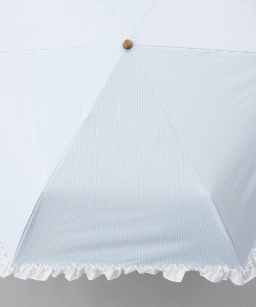 dazzlin（ダズリン）の「【dazzlin(ダズリン)】ストライプ・ドットフリル晴雨兼用傘（折りたたみ傘）（折りたたみ傘・レディース・ダークネイビー/ホワイト/サックスブルー/ペールイエロー/ライトピンク/ネイビー・FREE）」の7枚目の写真