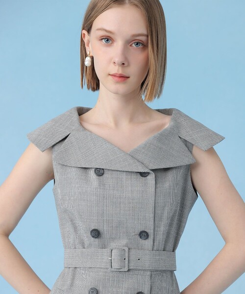 ANAYI（アナイ）の「スラブドビーオフショル ワンピース（ワンピース・レディース・ライトグレー・38/36/34）」の5枚目の写真