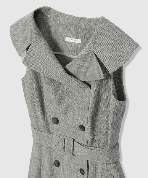 ANAYI（アナイ）の「スラブドビーオフショル ワンピース（ワンピース・レディース・ライトグレー・38/36/34）」の12枚目の写真