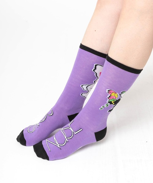 RNA（アールエヌエー）の「E5259 アイスキャラソックス（ソックス/靴下・レディース・ブラック/ホワイト/パープル・FREE）」の3枚目の写真