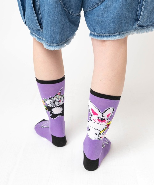 RNA（アールエヌエー）の「E5259 アイスキャラソックス（ソックス/靴下・レディース・ブラック/ホワイト/パープル・FREE）」の8枚目の写真