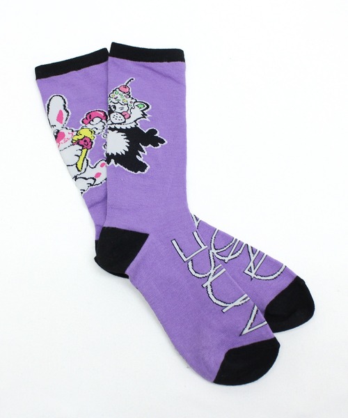 RNA（アールエヌエー）の「E5259 アイスキャラソックス（ソックス/靴下・レディース・ブラック/ホワイト/パープル・FREE）」の9枚目の写真