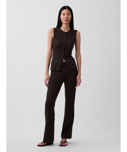 GAP（ギャップ）の「モダン ワイド リブ フロントボタン トップス（ベスト・レディース・ブラウン/ブラック・XS/S/M/L/XL/XXS）」の8枚目の写真