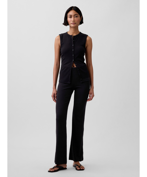 GAP（ギャップ）の「モダン ワイド リブ フロントボタン トップス（ベスト・レディース・ブラウン/ブラック・XS/S/M/L/XL/XXS）」の7枚目の写真