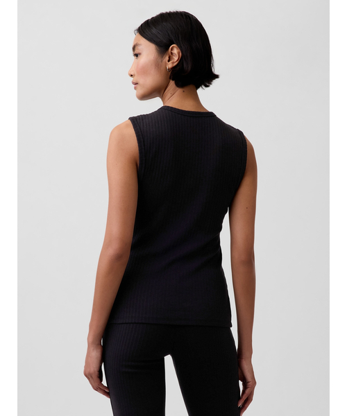 GAP（ギャップ）の「モダン ワイド リブ フロントボタン トップス（ベスト・レディース・ブラウン/ブラック・XS/S/M/L/XL/XXS）」の5枚目の写真