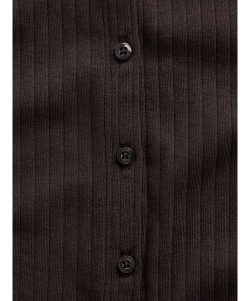 GAP（ギャップ）の「モダン ワイド リブ フロントボタン トップス（ベスト・レディース・ブラウン/ブラック・XS/S/M/L/XL/XXS）」の4枚目の写真