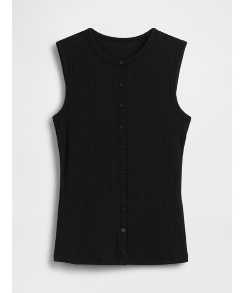 GAP（ギャップ）の「モダン ワイド リブ フロントボタン トップス（ベスト・レディース・ブラウン/ブラック・XS/S/M/L/XL/XXS）」の10枚目の写真