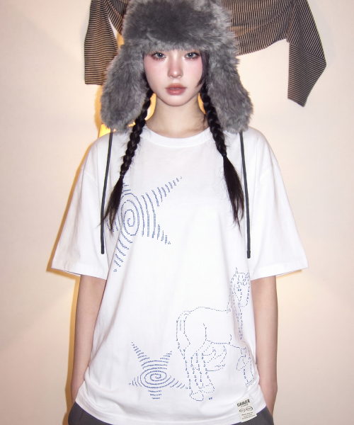 GRAVER（グレーバー）の「[ユニセックス]アスキー ユニコーン 半袖Tシャツ_2カラー（Tシャツ/カットソー・レディース・ホワイト/チャコールグレー・SMALL/MEDIUM/LARGE/X-LARGE）」の7枚目の写真