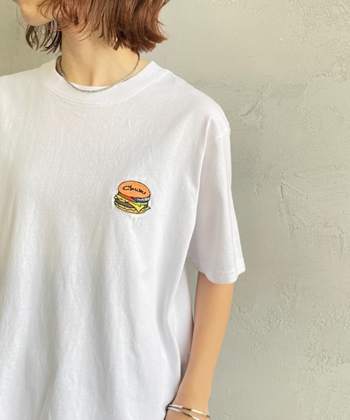 CHUMS（チャムス）の「[CHUMS/チャムス] HANDMADE HAMBURGER バックプリントTシャツ（Tシャツ/カットソー・レディース・ブラック/ホワイト/グレイッシュベージュ・XL/L/M）」の17枚目の写真