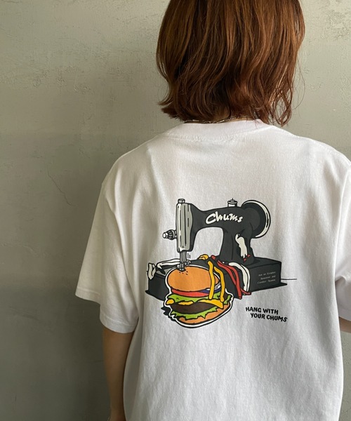 CHUMS（チャムス）の「[CHUMS/チャムス] HANDMADE HAMBURGER バックプリントTシャツ（Tシャツ/カットソー・レディース・ブラック/ホワイト/グレイッシュベージュ・XL/L/M）」の19枚目の写真