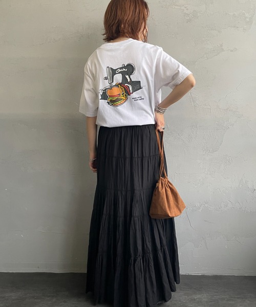 CHUMS（チャムス）の「[CHUMS/チャムス] HANDMADE HAMBURGER バックプリントTシャツ（Tシャツ/カットソー・レディース・ブラック/ホワイト/グレイッシュベージュ・XL/L/M）」の13枚目の写真