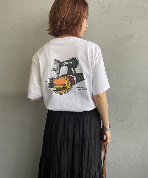 CHUMS（チャムス）の「[CHUMS/チャムス] HANDMADE HAMBURGER バックプリントTシャツ（Tシャツ/カットソー・レディース・ブラック/ホワイト/グレイッシュベージュ・XL/L/M）」の11枚目の写真