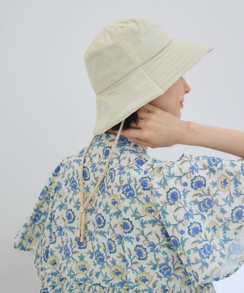 KATHARINE ROSS(キャサリンロス)の「【KATHARINE ROSS】【JUNK PRODUCTIONS】【UV/COOL/撥水/ウォッシャブル】バケットハット ストラップ付(ハット・レディース・ブラック/ブラウン・MEDIUM)」の12枚目の写真