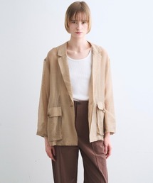 three dots（スリードッツ）の「シャイニーシャツ ジャケット（シャツ/ブラウス）」