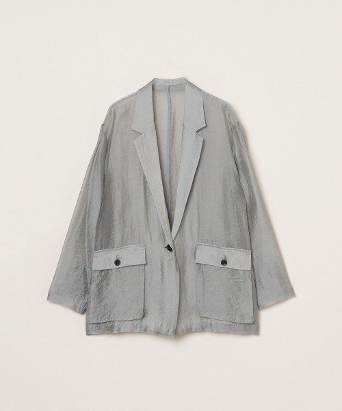 three dots（スリードッツ）の「シャイニーシャツ ジャケット（シャツ/ブラウス・レディース・グレー/ブラウン系その他/ベージュ/ネイビー/ホワイト・SMALL）」の2枚目の写真