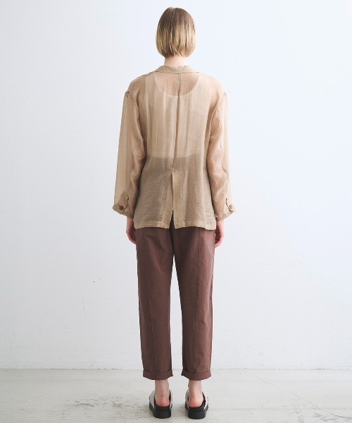 three dots（スリードッツ）の「シャイニーシャツ ジャケット（シャツ/ブラウス・レディース・グレー/ブラウン系その他/ベージュ/ネイビー/ホワイト・SMALL）」の12枚目の写真