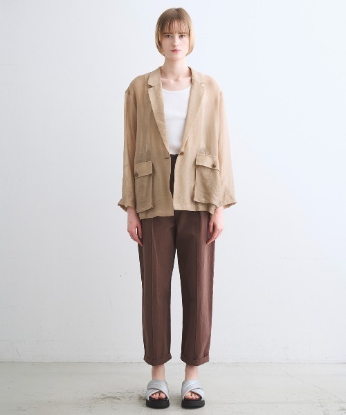 three dots（スリードッツ）の「シャイニーシャツ ジャケット（シャツ/ブラウス・レディース・グレー/ブラウン系その他/ベージュ/ネイビー/ホワイト・SMALL）」の14枚目の写真