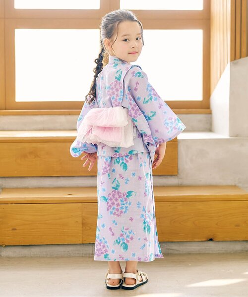 apres les cours（アプレレクール）の「【2WAY】アプレのはんなりGIRLSセパレート浴衣（浴衣・キッズ・ラベンダー/ピンク/イエロー/オレンジ/ドット/サックスブルー・100/150/140/130/120/110）」の19枚目の写真