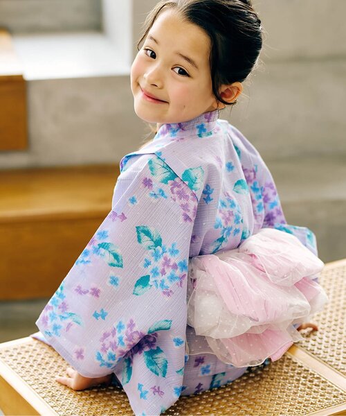 apres les cours（アプレレクール）の「【2WAY】アプレのはんなりGIRLSセパレート浴衣（浴衣・キッズ・ラベンダー/ピンク/イエロー/オレンジ/ドット/サックスブルー・100/150/140/130/120/110）」の20枚目の写真