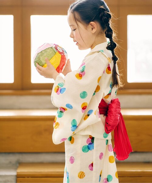 apres les cours(アプレレクール)の「【2WAY/26年夏新作】アプレのはんなりGIRLSセパレート ワンピース浴衣(浴衣・キッズ・ラベンダー/ピンク/イエロー/オレンジ/ドット/サックスブルー・100/150/140/130/120/110)」の12枚目の写真