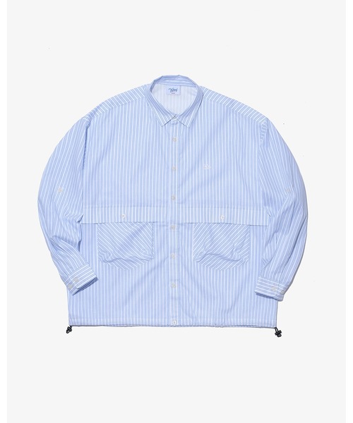 KEBOZ（ケボズ）の「STRIPE BALL SHIRT（シャツ/ブラウス・メンズ・ブルー/ライトブルー・S/M/L/XL/2XL）」の2枚目の写真