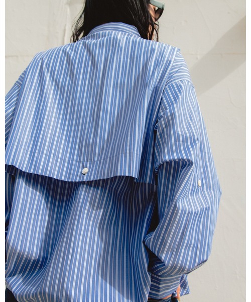 KEBOZ（ケボズ）の「STRIPE BALL SHIRT（シャツ/ブラウス・メンズ・ブルー/ライトブルー・S/M/L/XL/2XL）」の21枚目の写真
