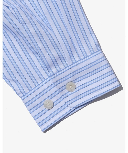 KEBOZ（ケボズ）の「STRIPE BALL SHIRT（シャツ/ブラウス・メンズ・ブルー/ライトブルー・S/M/L/XL/2XL）」の4枚目の写真