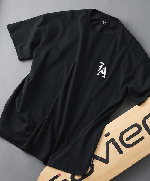 SAVIER（サビアー）の「【SAVIER/サビアー】×【ZERO STAIN/ゼロステイン】コラボ LA ロゴ刺繍 半袖 Tシャツ/ LA Logo（Tシャツ/カットソー・メンズ・ホワイト/ブラック/オフホワイト・MEDIUM/LARGE）」の3枚目の写真