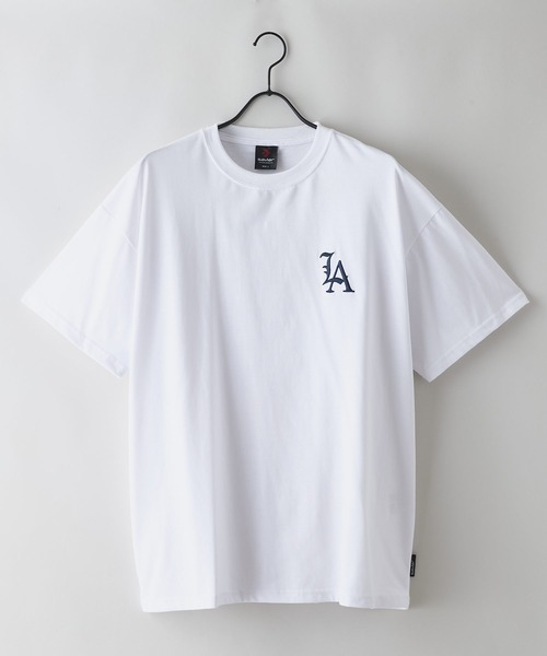 SAVIER（サビアー）の「【SAVIER/サビアー】×【ZERO STAIN/ゼロステイン】コラボ LA ロゴ刺繍 半袖 Tシャツ/ LA Logo（Tシャツ/カットソー・メンズ・ホワイト/ブラック/オフホワイト・MEDIUM/LARGE）」の4枚目の写真