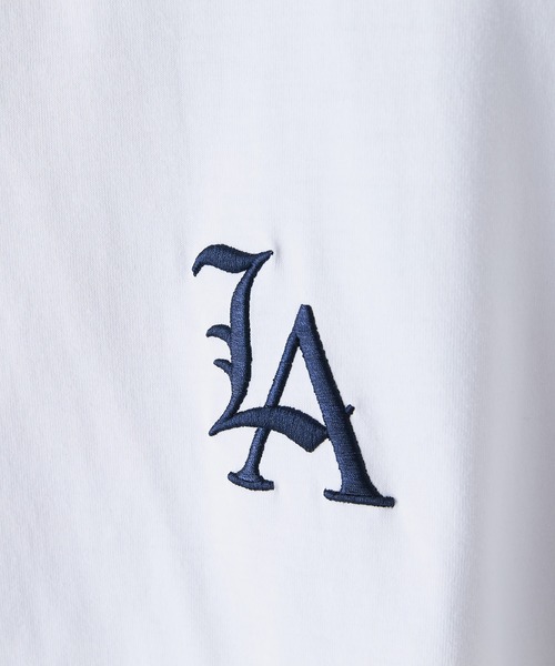 SAVIER（サビアー）の「【SAVIER/サビアー】×【ZERO STAIN/ゼロステイン】コラボ LA ロゴ刺繍 半袖 Tシャツ/ LA Logo（Tシャツ/カットソー・メンズ・ホワイト/ブラック/オフホワイト・MEDIUM/LARGE）」の7枚目の写真
