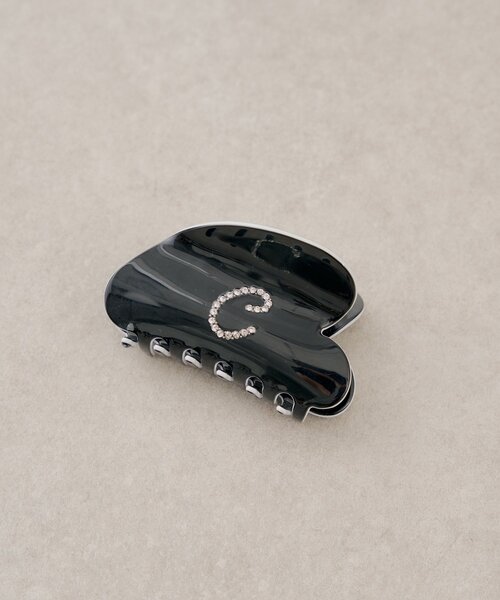 Chico（チコ）の「ビジューロゴヘアクリップ（バレッタ/ヘアクリップ・レディース・ブラック/アイボリー・FREE）」の2枚目の写真