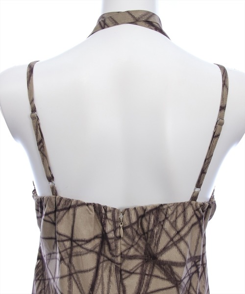 clear（クリア）の「チョーカー付きアシンメトリーエスニック柄キャミワンピース［骨格ウェーブ/華奢見え/フレアシルエット/フェミニン］（ワンピース・レディース・ベージュ/ブラック・F/PF）」の13枚目の写真