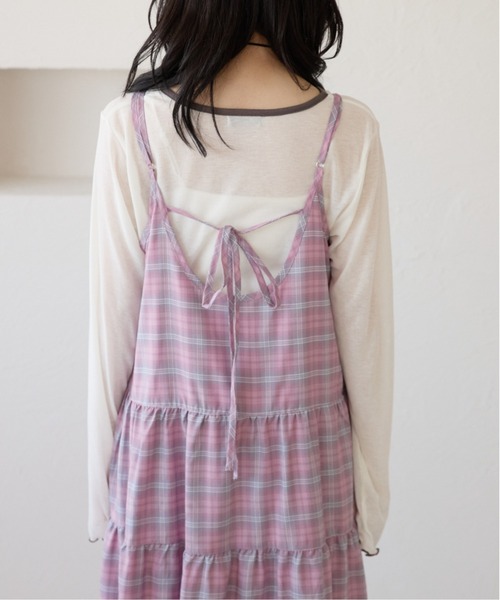 kutir(クティール)の「配色リボンキャミセットシアーTシャツ(Tシャツ/カットソー・レディース・ライトブルー/ライトイエロー/ホワイト/ホワイト系その他・FREE)」の5枚目の写真