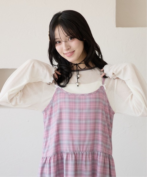 kutir(クティール)の「配色リボンキャミセットシアーTシャツ(Tシャツ/カットソー・レディース・ライトブルー/ライトイエロー/ホワイト/ホワイト系その他・FREE)」の11枚目の写真