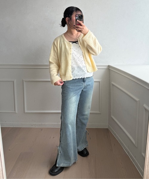 kutir(クティール)の「配色リボンキャミセットシアーTシャツ(Tシャツ/カットソー・レディース・ライトブルー/ライトイエロー/ホワイト/ホワイト系その他・FREE)」の19枚目の写真