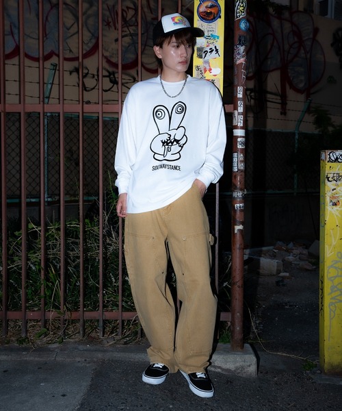 En serio TOKYO（エンソリオトーキョー）の「【SIDEWAYSTANCE】チョキモンスター長袖Tシャツ 70536（Tシャツ/カットソー・メンズ・ブラック/ホワイト・SMALL/MEDIUM/LARGE/X-LARGE）」の11枚目の写真