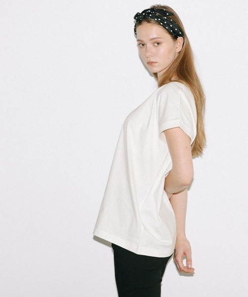 coca（coca）（コカ）の「COTTON from the U.S.フレンチスリーブTシャツ（Tシャツ/カットソー・レディース・グレー/グレイッシュベージュ/ブラック/ホワイト・M/L/XL/S）」の5枚目の写真