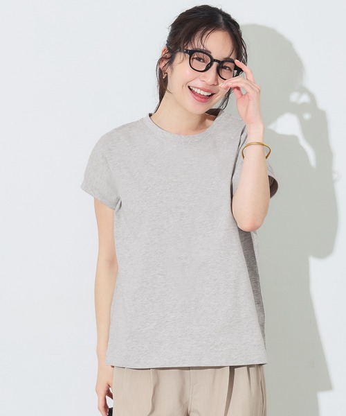 coca（coca）（コカ）の「COTTON from the U.S.フレンチスリーブTシャツ（Tシャツ/カットソー・レディース・グレー/グレイッシュベージュ/ブラック/ホワイト・M/L/XL/S）」の7枚目の写真