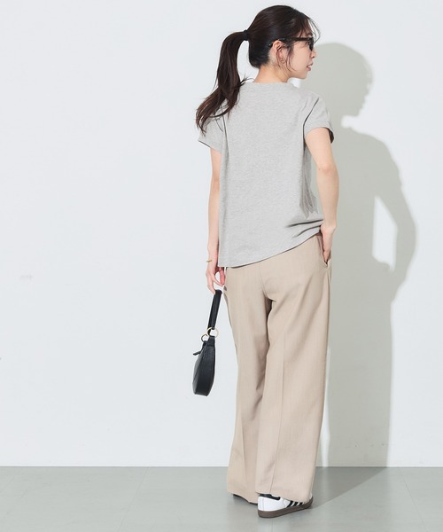 coca（coca）（コカ）の「COTTON from the U.S.フレンチスリーブTシャツ（Tシャツ/カットソー・レディース・グレー/グレイッシュベージュ/ブラック/ホワイト・M/L/XL/S）」の9枚目の写真