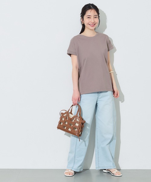 coca（coca）（コカ）の「COTTON from the U.S.フレンチスリーブTシャツ（Tシャツ/カットソー・レディース・グレー/グレイッシュベージュ/ブラック/ホワイト・M/L/XL/S）」の11枚目の写真