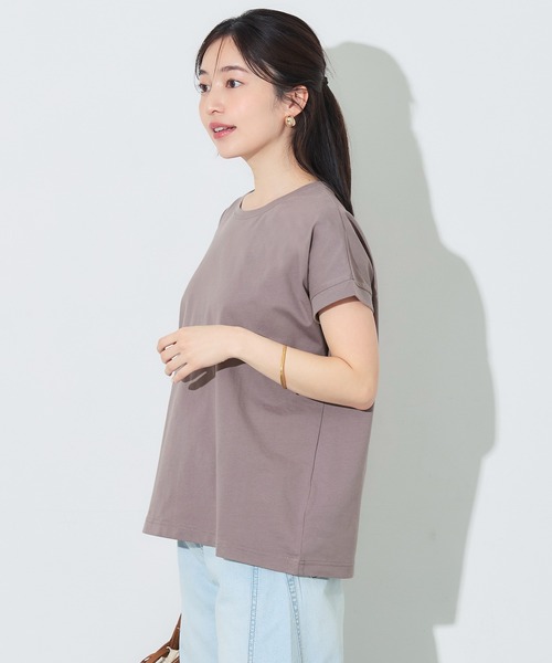 coca（coca）（コカ）の「COTTON from the U.S.フレンチスリーブTシャツ（Tシャツ/カットソー・レディース・グレー/グレイッシュベージュ/ブラック/ホワイト・M/L/XL/S）」の12枚目の写真