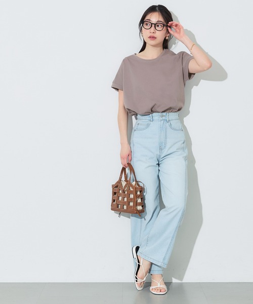 coca（coca）（コカ）の「COTTON from the U.S.フレンチスリーブTシャツ（Tシャツ/カットソー・レディース・グレー/グレイッシュベージュ/ブラック/ホワイト・M/L/XL/S）」の13枚目の写真