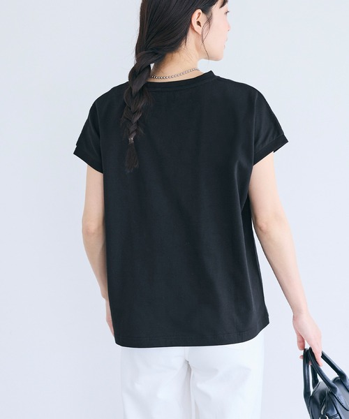 coca（coca）（コカ）の「COTTON from the U.S.フレンチスリーブTシャツ（Tシャツ/カットソー・レディース・グレー/グレイッシュベージュ/ブラック/ホワイト・M/L/XL/S）」の17枚目の写真