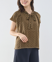 NARACAMICIE（ナラカミーチェ）の「【NARACAMICIE】モロッカンプリントコンビリボントップス（Tシャツ/カットソー）」