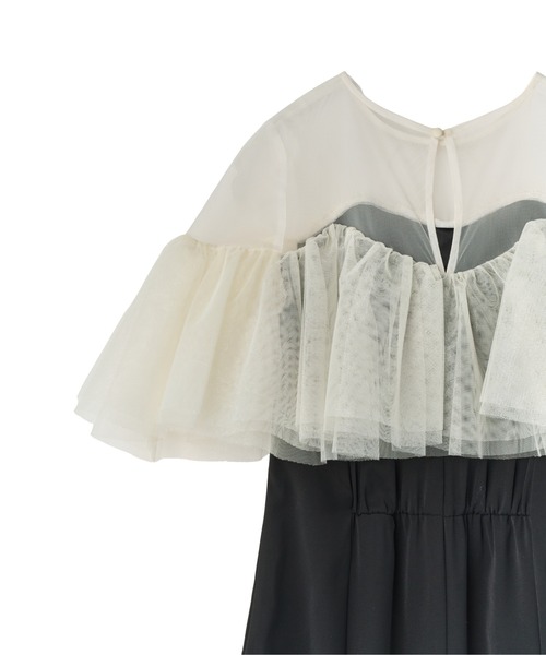ANDRESD(アンドレスド)の「フローティングラッフルマルチスリーブドレス / floating ruffle multi sleeve dress(ドレス・レディース・イエロー/ブラック/ミント/ベージュ×ブラック・L/M/S)」の21枚目の写真