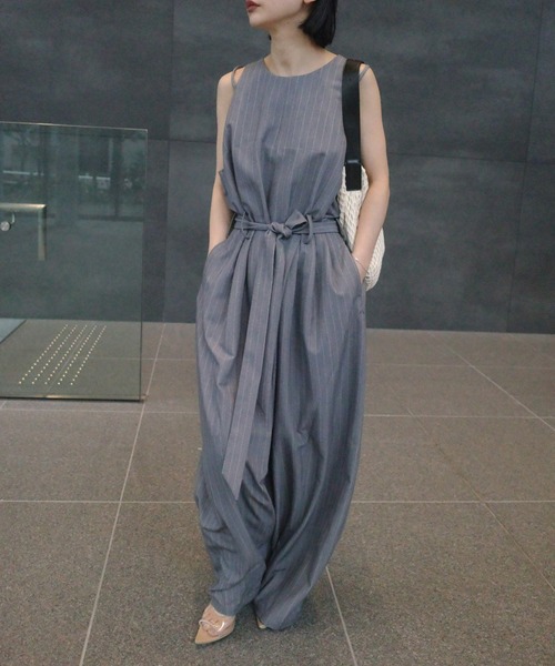 セール】COLOR PINSTRIPE CURVY ROMPERS（つなぎ/オールインワン