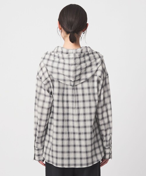 green label relaxing（グリーンレーベルリラクシング）の「【WEB限定】＜at ease＞フード チェック シャツ（シャツ/ブラウス・レディース・ライトブルー/グレー・FREE）」の21枚目の写真