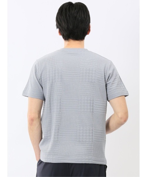 TAKA-Q(タカキュー)の「【綿混】タカキュー チェック ジャガード クルーネック 半袖 Tシャツ(Tシャツ/カットソー・メンズ・ホワイト/サックスブルー・MEDIUM/X-LARGE/LARGE)」の20枚目の写真