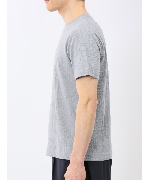 TAKA-Q(タカキュー)の「【綿混】タカキュー チェック ジャガード クルーネック 半袖 Tシャツ(Tシャツ/カットソー・メンズ・ホワイト/サックスブルー・MEDIUM/X-LARGE/LARGE)」の16枚目の写真